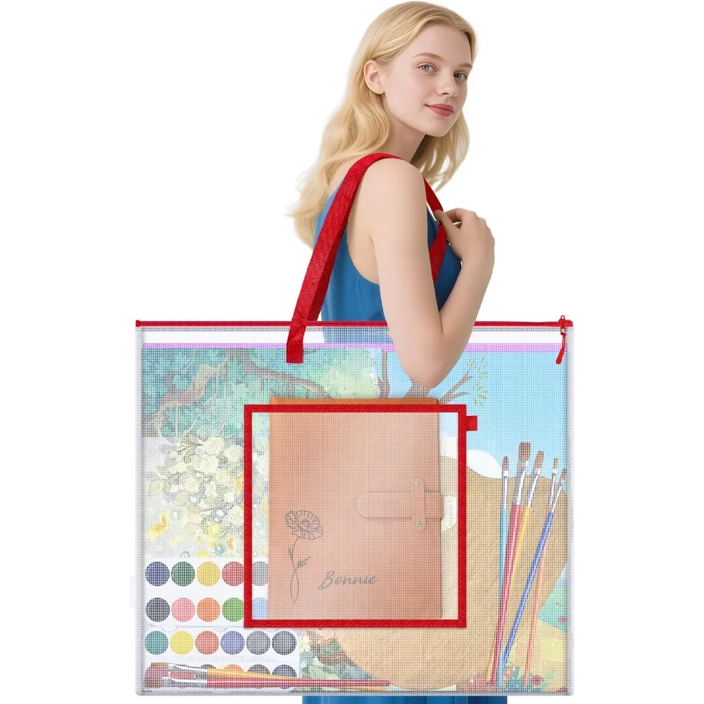 

Большая сумка для хранения плакатов, сумка для художественного портфолио 20 x 26 дюймов с карманом для плаката, доски объявлений, альбома для вырезок, сувениров - водонепроницаемая F