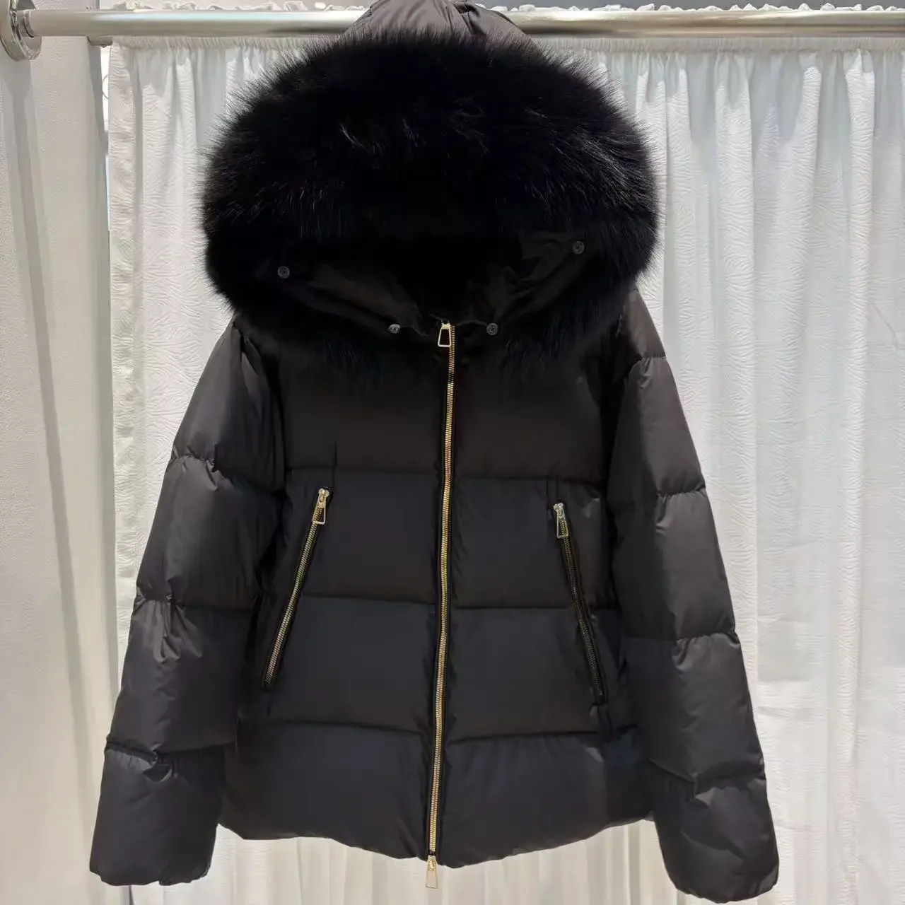 OFTBUY Real Fox Fur Collar Women's Down Coats and Parkas Winter Fashion Warm Thick Slim Zipper Outerwear Women Hooded Parkas