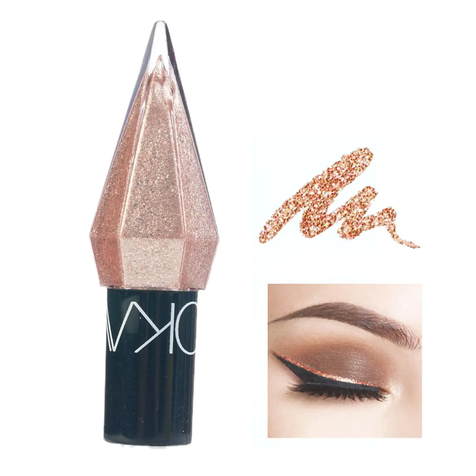 Diamant Glanzende Eyeliners Oogschaduw Waterdichte Glitter Borstel Pailletten En Glans Fijne Eyeliner Eyeliner Mini C6q5