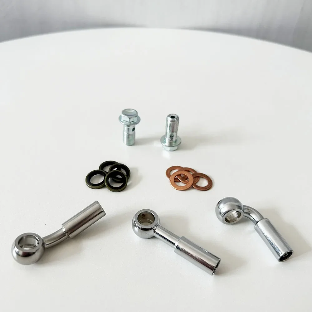 Selang Kopling Rem Hidrolik DOT 10~500cm M10 Banjo 0 ° /28 ° /90 °   Tali Oli Jalinan untuk Sepeda Motor Suzuki Kawasaki Yamaha