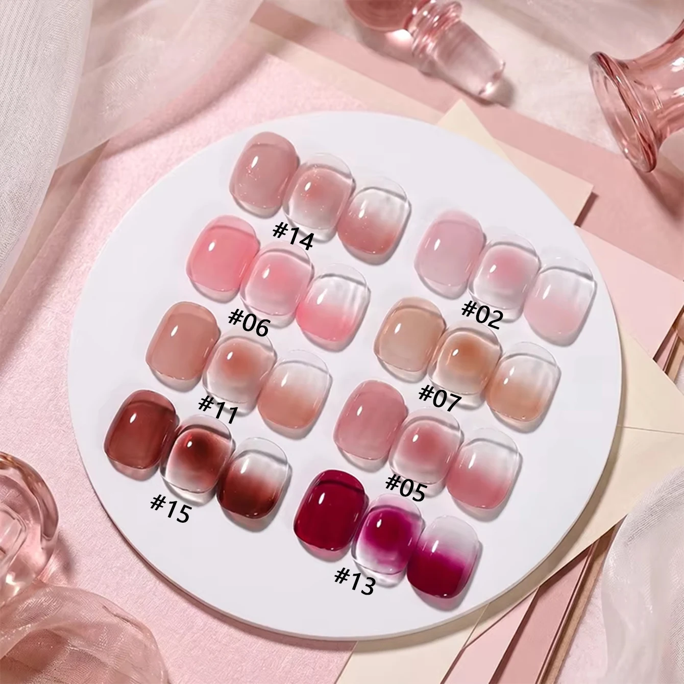 MIANEL 2026 New Arrival High-End Skin-Brightening Ice-Clear Pure Desire Blush Marble Manicure Gel Polish