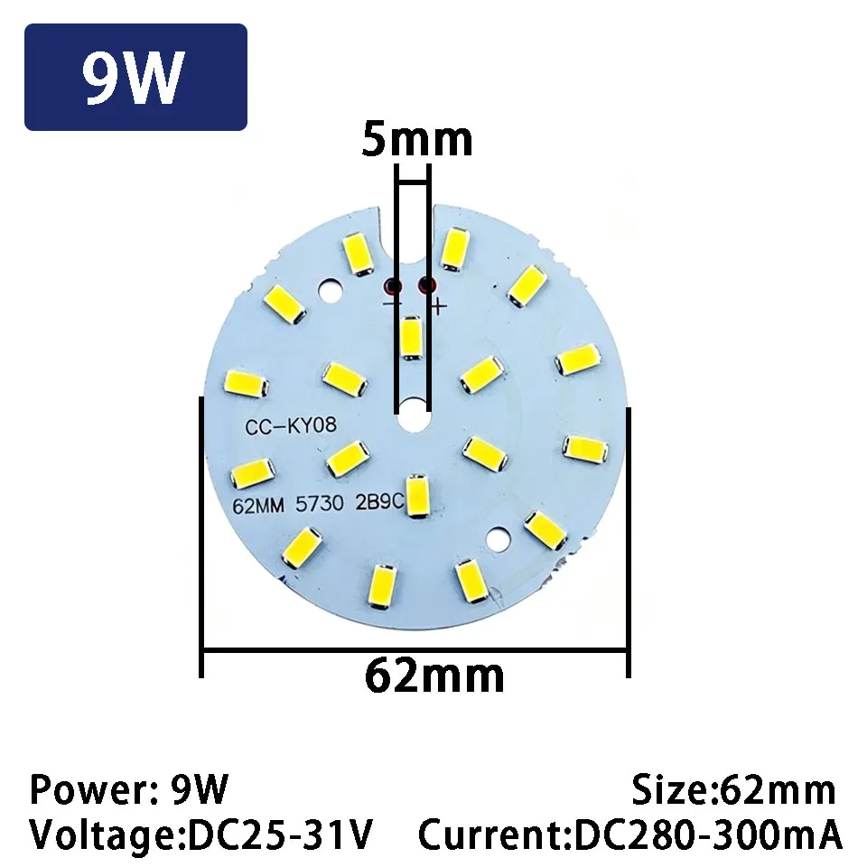2Pcs 6W 9W 12W 18W LED Downlight LED Chip PCB Plate Circular Downlight Board SMD5730 Replace LED Light Source Panel