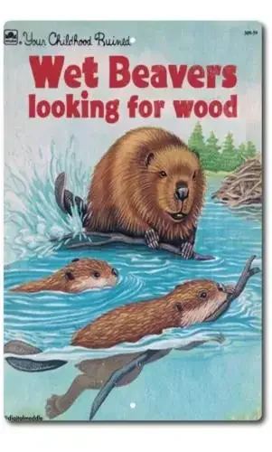 US Vintage Retro Tin Sign door Wall Decor Metal Bar  Pub Poster Funny Wet Beaver-Aluminum