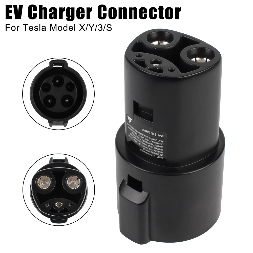 

EV Charger Adapter SAE J1772 Type 1 To Adapter For Tesla EVSE Electric Car Charging Connector Plastic For Tesla Model X Y 3 S