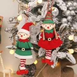Christmas Plush Long Leg Elf Doll Ornaments Red Green Boys and Girls Elf Toy Dolls New Year Decorations Christmas Tree Ornaments
