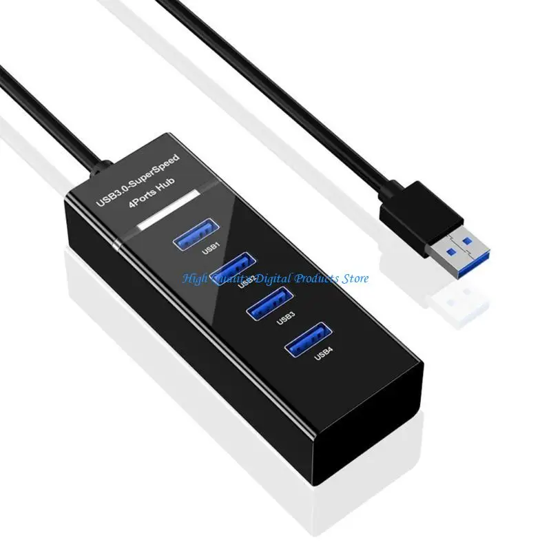 U2JE USB3.0 Hub Adapter 4Port USB Expander LED Indicators For Desktop Laptop Ensures Quick Data Transfer And Charging