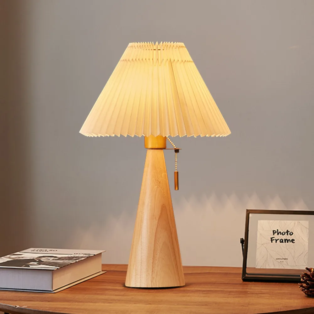 

Modern Mushroom LED Wood Bedside Lamp Study Wooden Night Lights Dimming Brightness Bedroom Retro Table Reading Lamp Decor Home