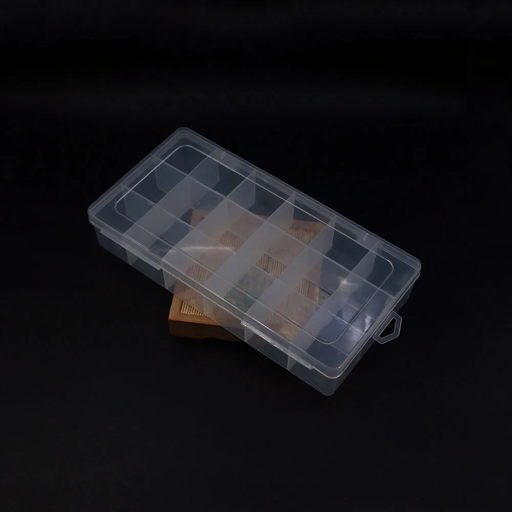 109x203mm Large Capacity Rectangular Transparent Plastic Packaging Box Multi-Compartment Design Flip-Top Storage Display Box 1pc