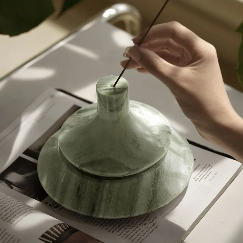 Luxury Marble Line Incense Insert Ornaments CreativeTea Room Study Incense Holder Incense Insert Holder Separated Candlestick