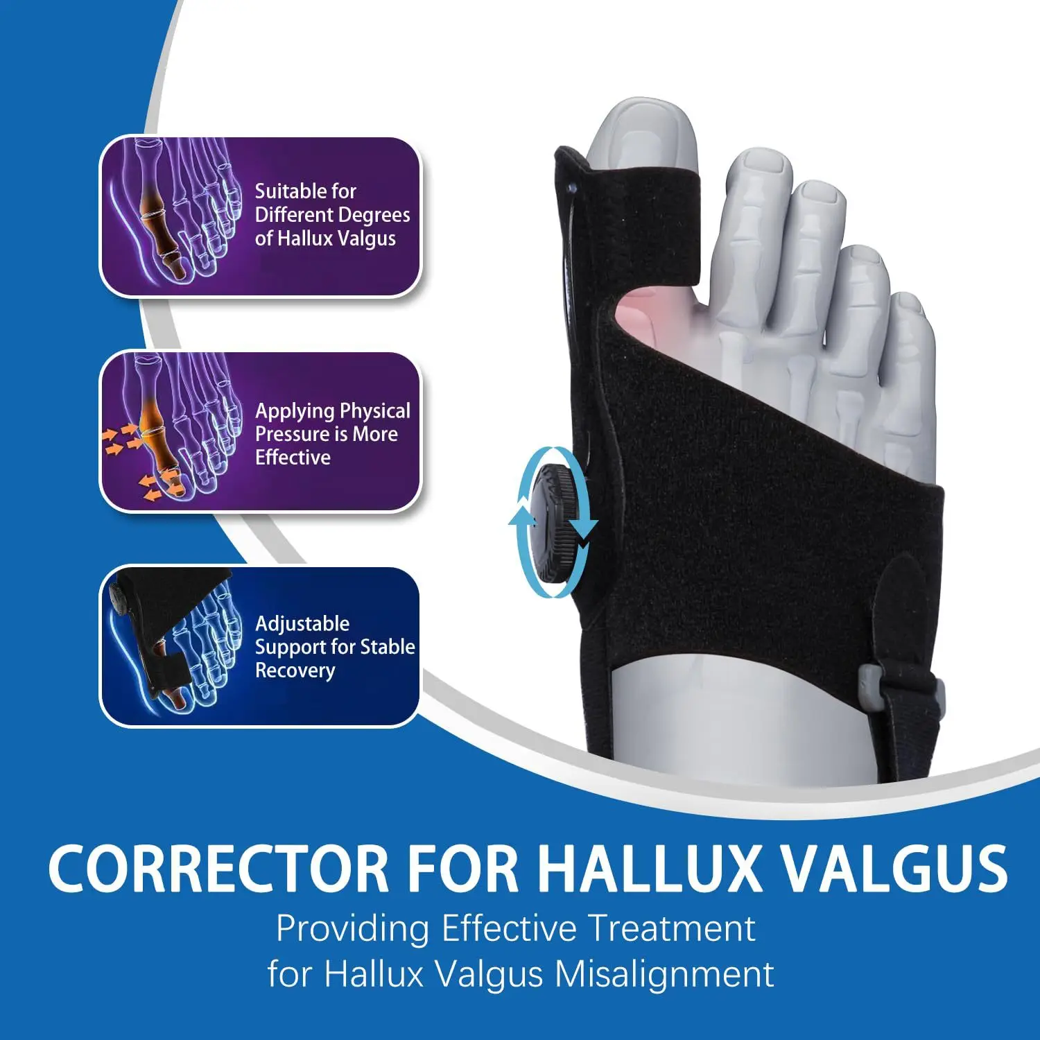 Toe Separator Hallux Valgus Bunion Corrector Orthotics Feet Bone Thumb Adjuster Correction Pedicure Sock Straightener