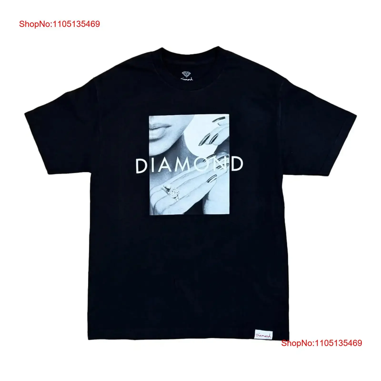 Diamond Supply Ring T Shirt Gr L Black vintage Washed Soft Stretched Unisex Stylish graphic Casual homme Versatile Breathable