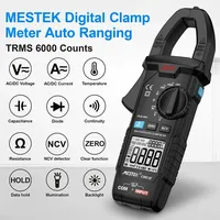 Mestek DC/AC Current Digital Clamp Meter CM83E 6000 Counts 600A Amp Multimeter Large Color Screen Voltage Tester Car Hz NCV Ohm