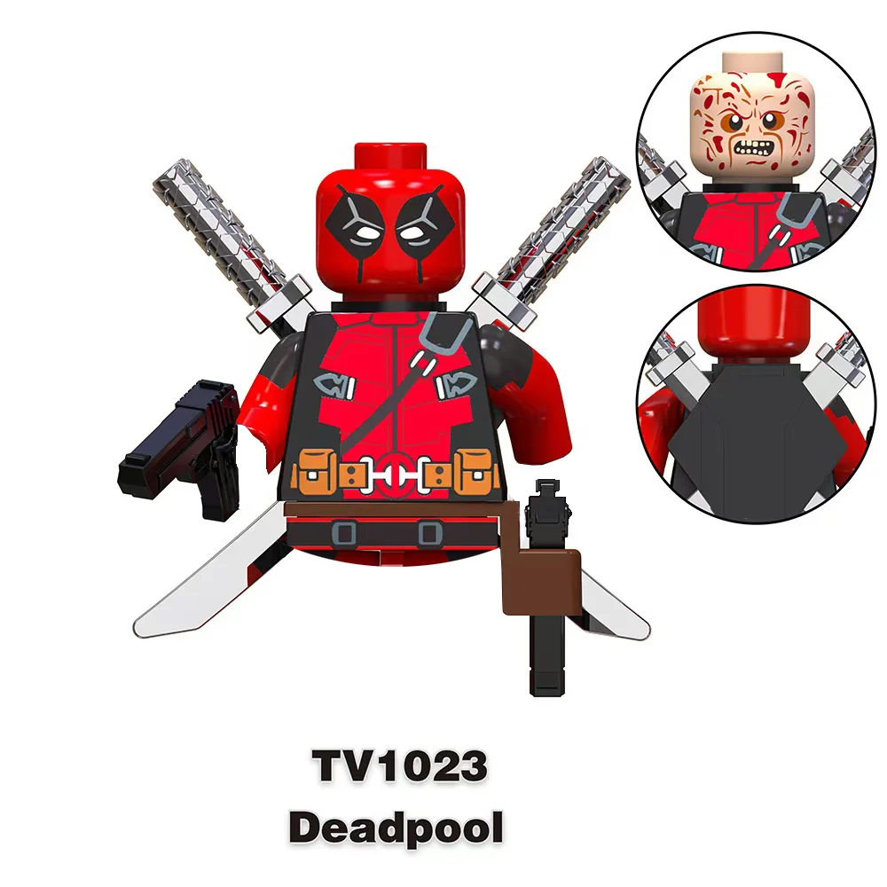 Marvel Deadpool Spider-Man personajes clásicos bloques de construcción juguete de ladrillo mini modelo muñeca regalo de cumpleaños de vacaciones para niños