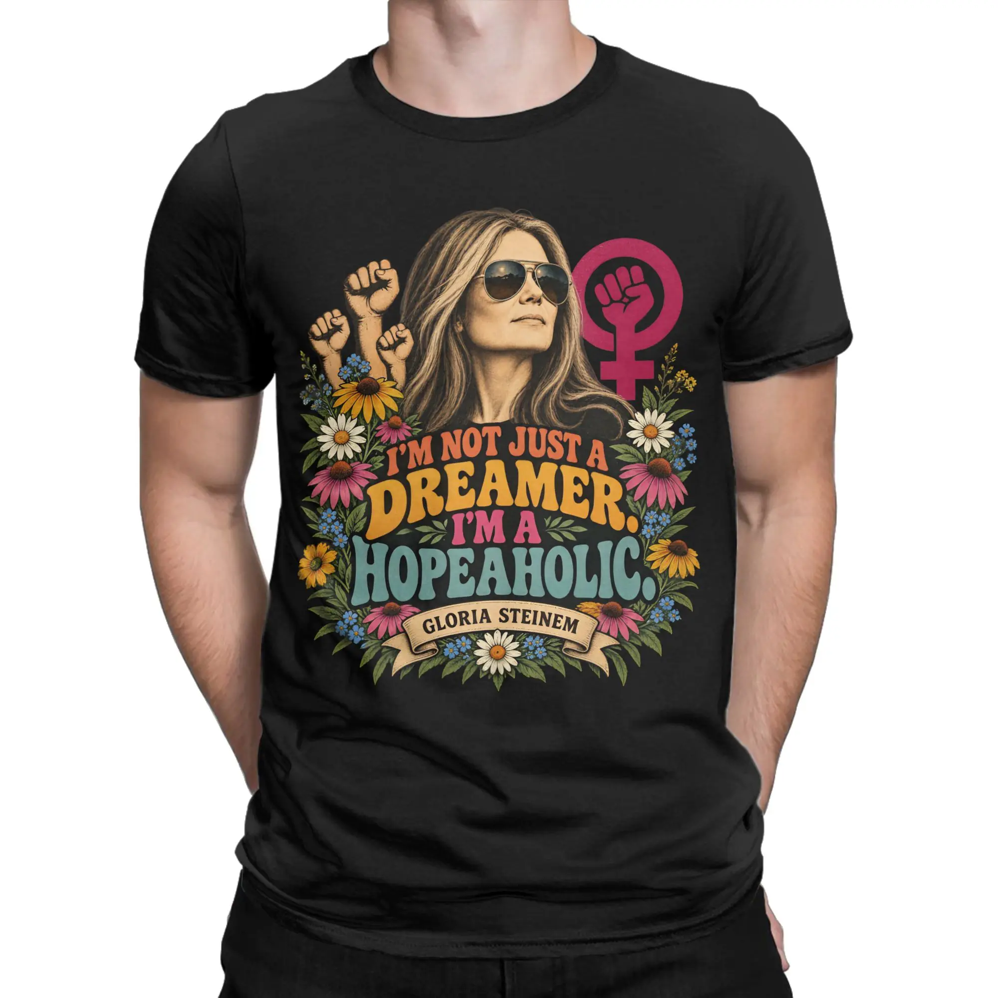 Rip Gloria Steinem Men Women T Shirts  Vintage Tees Short Sleeve Crewneck T-Shirt 100% Cotton Plus Size Tops
