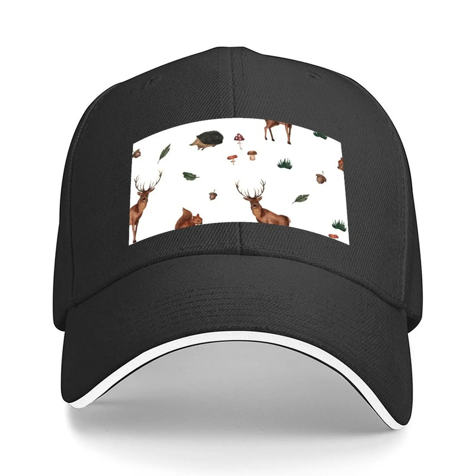 

Forest Animals Background Pattern Design - Beautiful Soft Whimsical Wallpaper Style Art Baseball Cap
