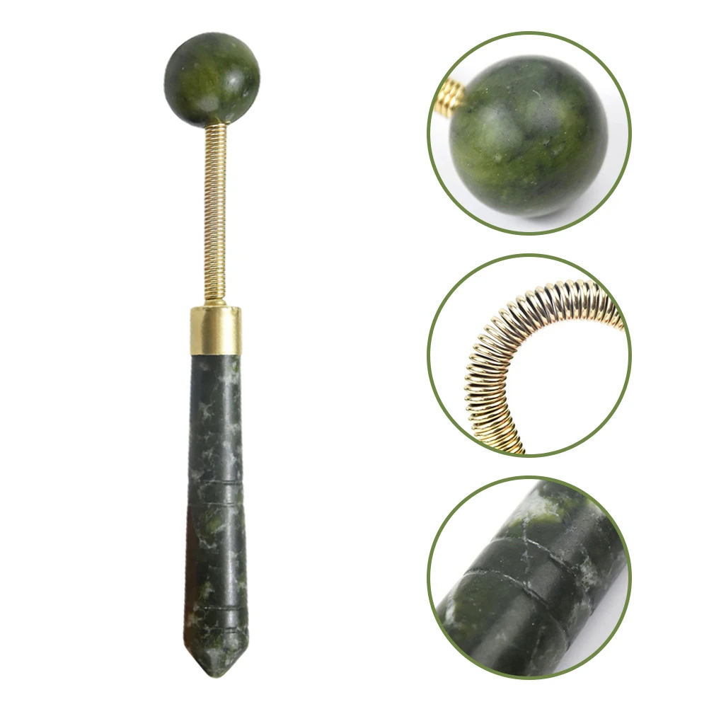 

Handheld Jade Massage Hammer Full Body Acupoint Massager for Muscle Recovery and Circulation Spring Design Massage Ball Hammer