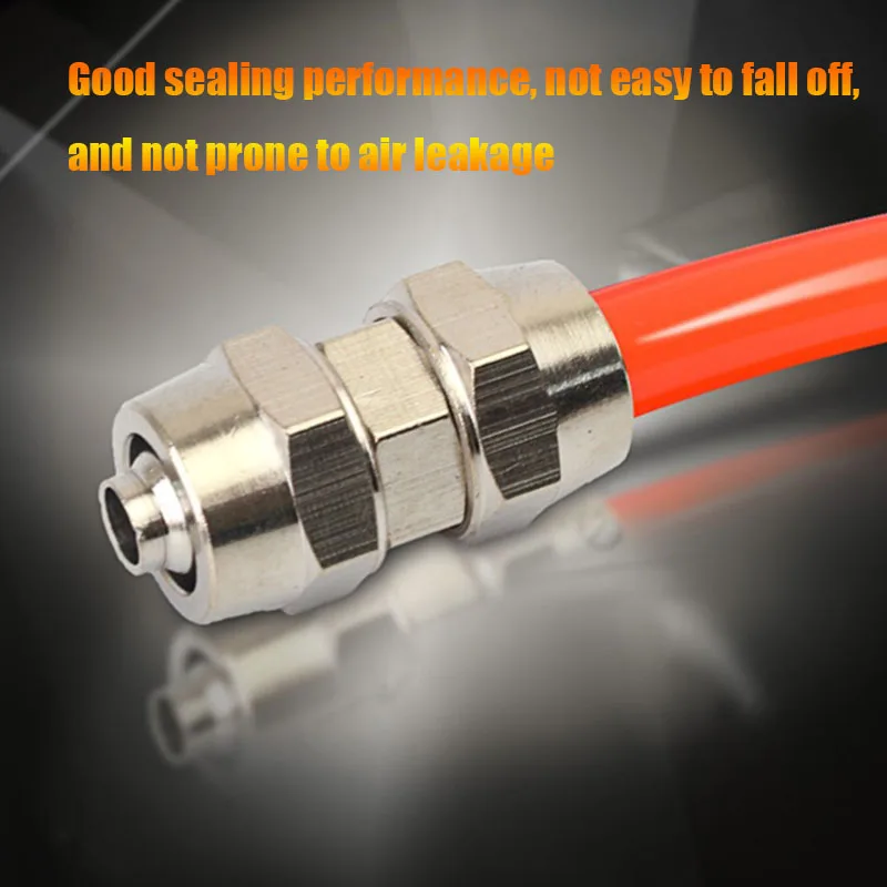 

304 Stainless Steel Pu Pneumatic Air Tube Quick Screw Joint Copper Nickel Plated Quick Plug Hose Joint Plastic Pu Straight Joint