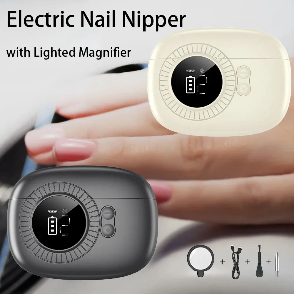 

Перезаряжаемые электрические кусачки для ногтей с подсветкой и лупой, фрезер для ногтей, триммер для ногтей на ногах, профессиональные ножницы для толстых ногтей