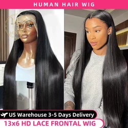 13x6 Hd Bone Straight Lace Frontal Human Hair Wigs 30 40 inch 13x4 Lace Front Wig Brazilian 360 Pre Plucked Lace Wigs For Women