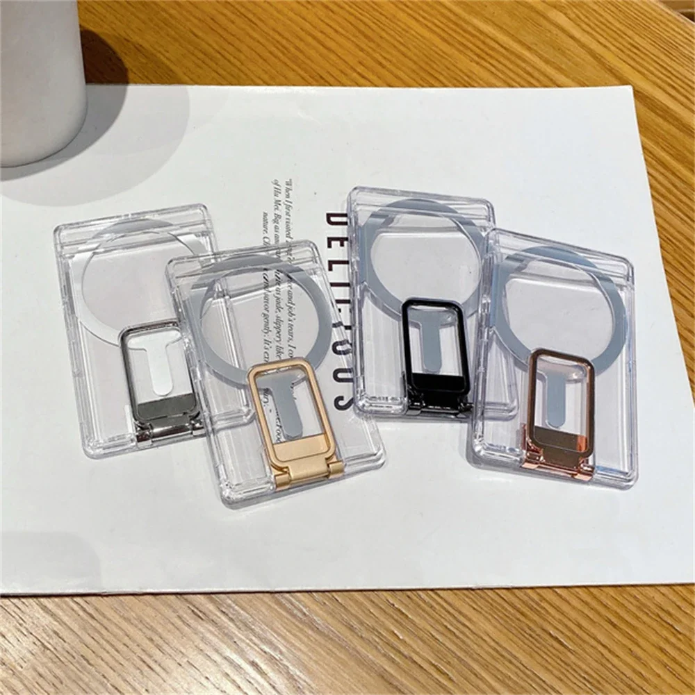 Magnetische transparente Kartenhalterung für MagSafe Hüllen für iPhone 17 16 15 Pro Max 14 13 12 Samsung S25 S24 S23 Ultra mit Magnetfach-Abdeckung