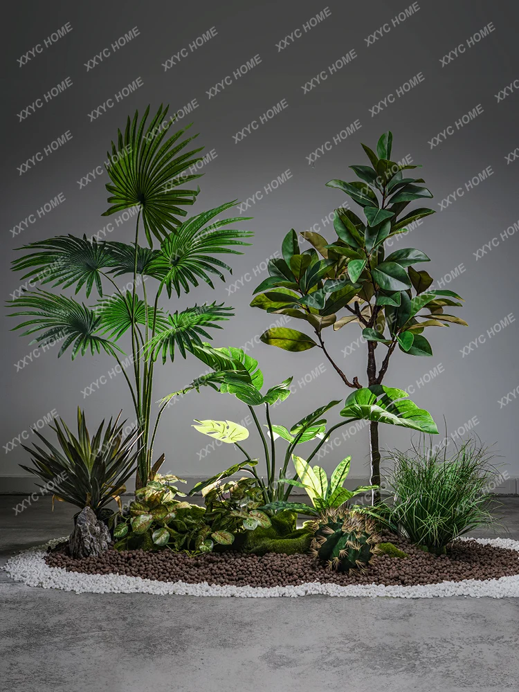 Large Artificial Green Plant Landscape Fake Trees Floor Plant Window Stairs Corner Decoration Pot