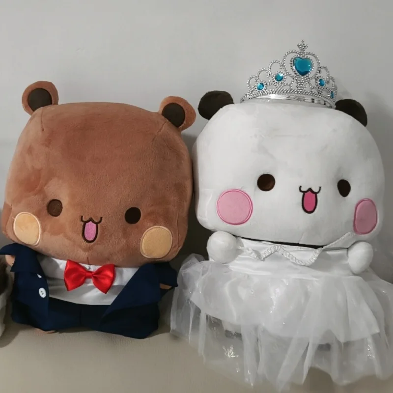Wedding Plush Doll Bubu Yier Anime Panda Couple Stuffed Toy Pillow Home Decor Wedding Gift For Newlyweds Bedroom Decoration