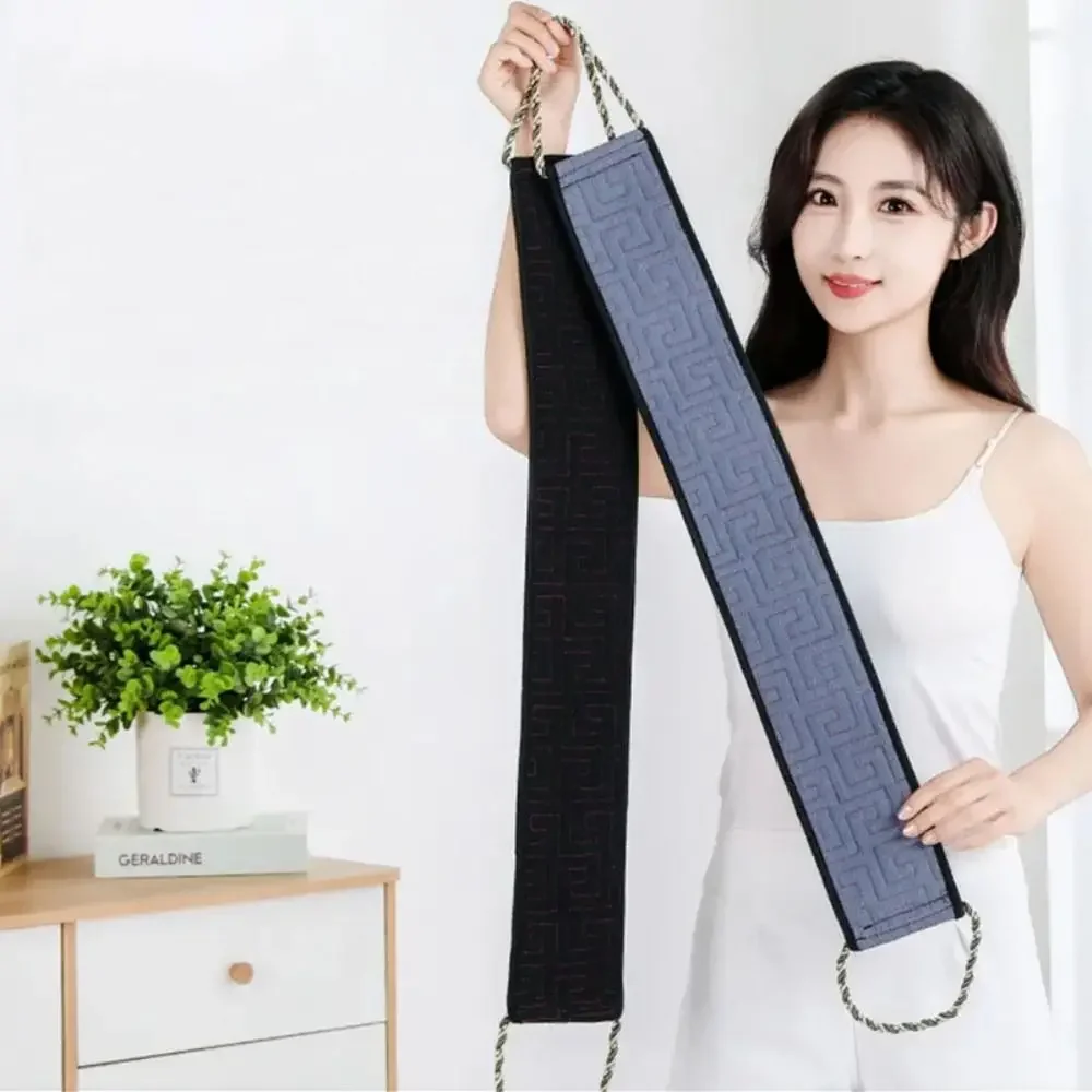 Dual Sided Back Scrubbing Towel Extended Widened Back Bathing Towel Handle design Durable Exfoliating Body Towel Unisex
