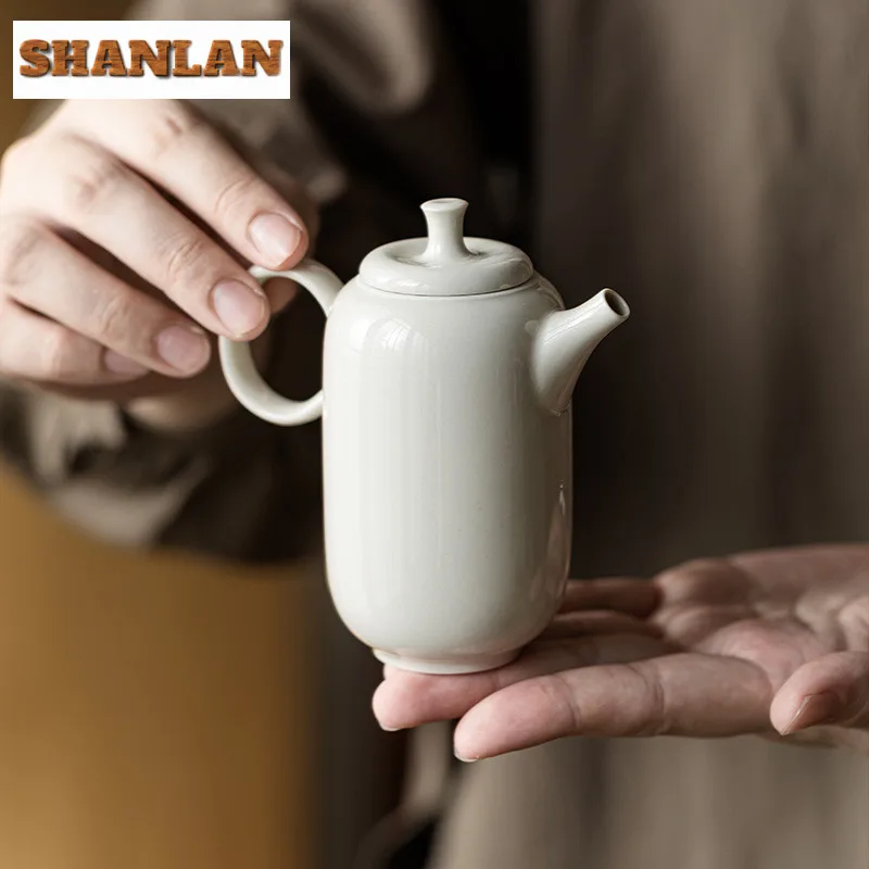 165ML Plant Ash Gray Glaze Teapot Creative Tea Infuser Pot Tea Maker Kettle With Ball Hole Teaware Accessories Decoration Craft