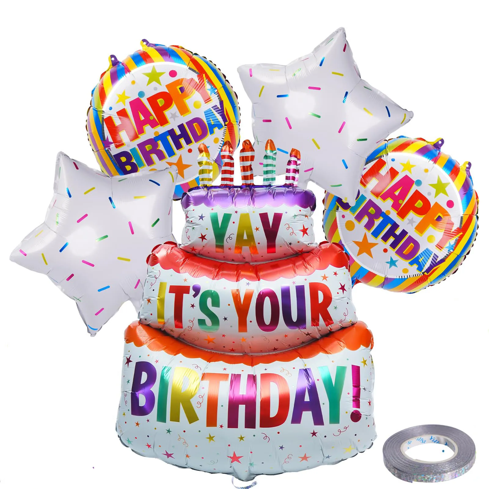 5PCS 29,5 Zoll Happy Birthday Luftballons Set Aluminiumfolie Luftballons Geburtstag Party Dekoration Lieferungen