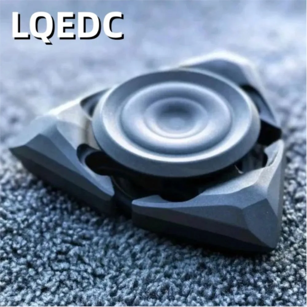 LQEDC Murakumo Fidget Spinner Damasteel Three-Bladed Fidget Spinner Original Designs Anxiety Relief Gadgets Desk Accessories