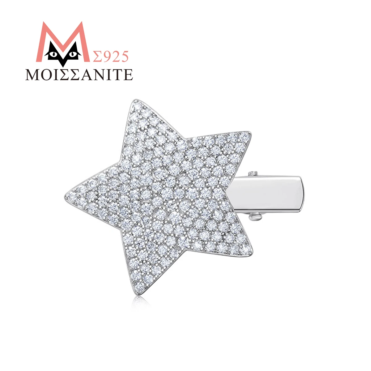 

JIUZUAN Five-Pointed Star Hair Clip D Color VVS1 Moissanite GRA Certified 925 Sterling Silver 18K Gold Plated Elegant Luxury Jew