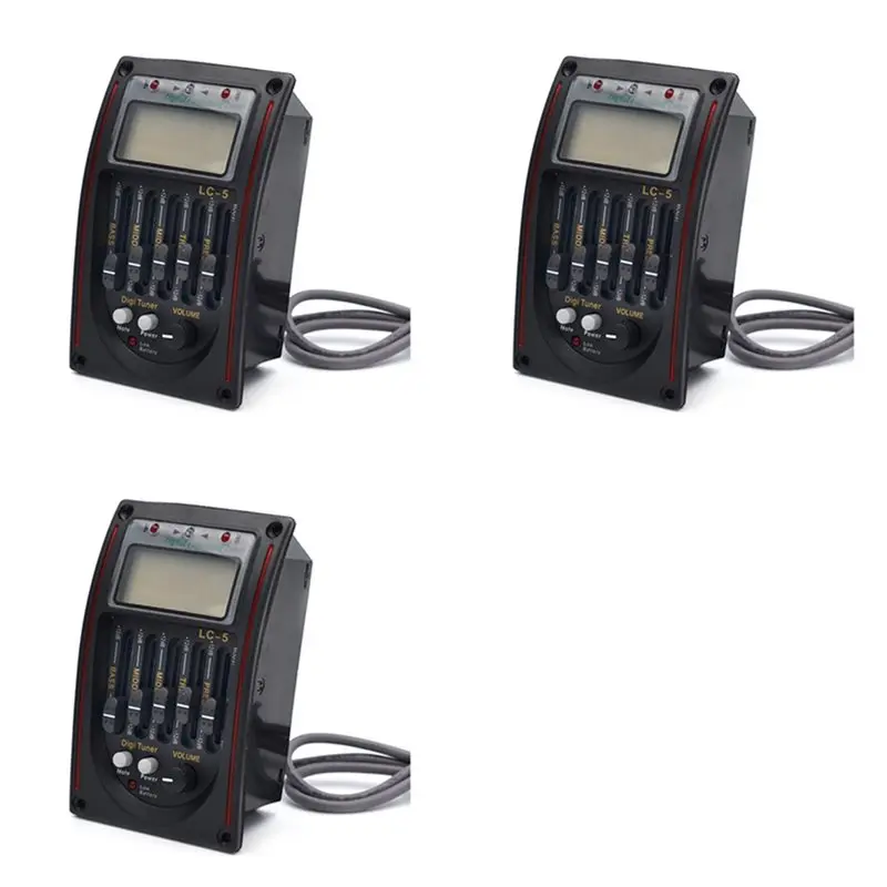 

СПЕЦИАЛЬНОЕ ПРЕДЛОЖЕНИЕ: 3X LC-5 5-полосный эквалайзер-предусилитель для акустической гитары с ЖК-тюнером и пьезо-звукоснимателем