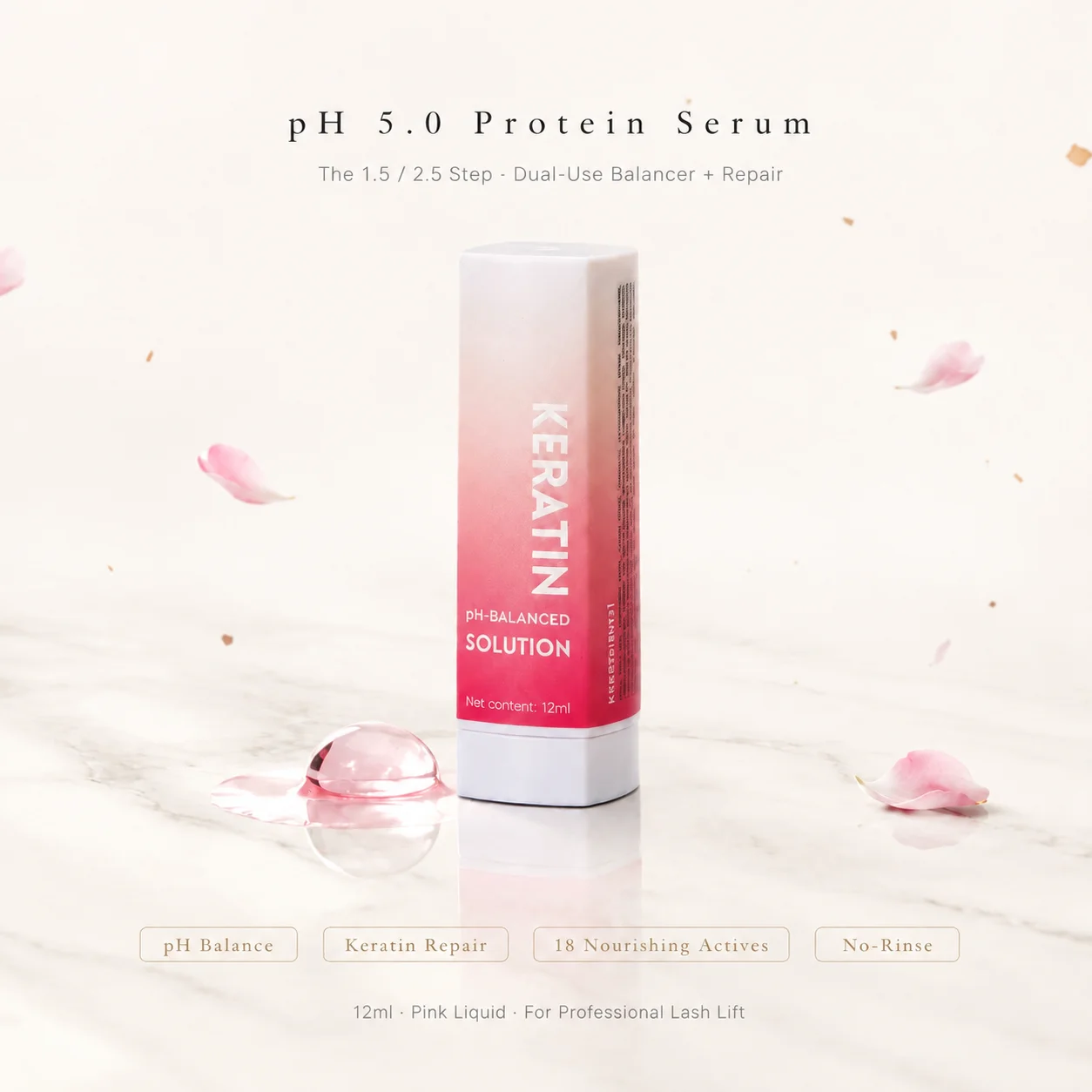 BLACKWINGS Lash Lift pH Balancer Protein Serum Keratin Nourishing Eyelash Treatment 12ml