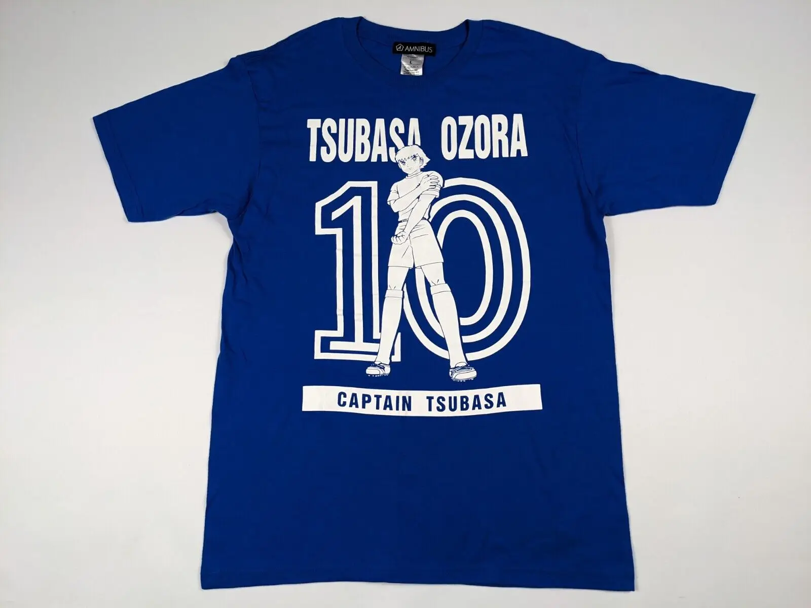 Captain Tsubasa Ozora Amnibus T-Shirt Blue Size L Jersey Style Anime