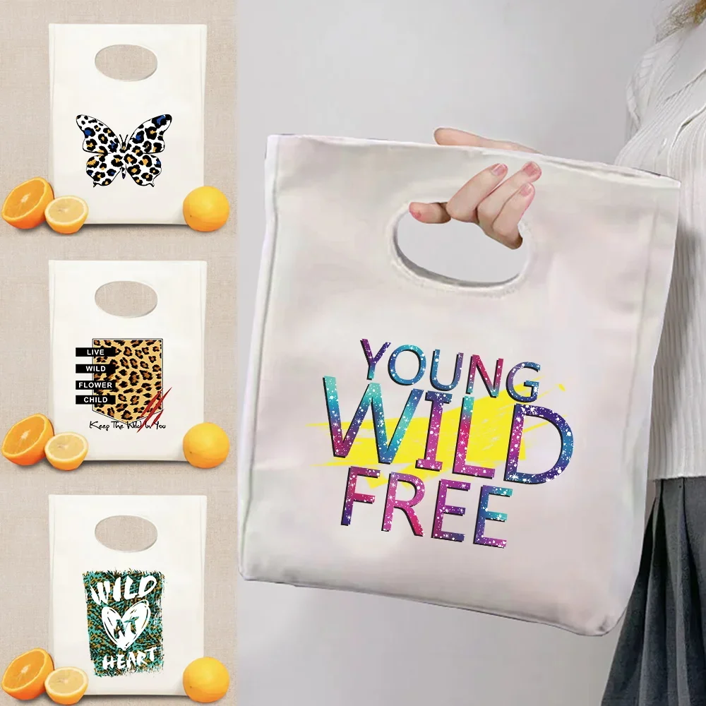Insulated Lunch Bag Fashion Commute Student Workers Wild Print Lunch Bag Large Capacity Hiking Camping Picnic Pouch Women Men
