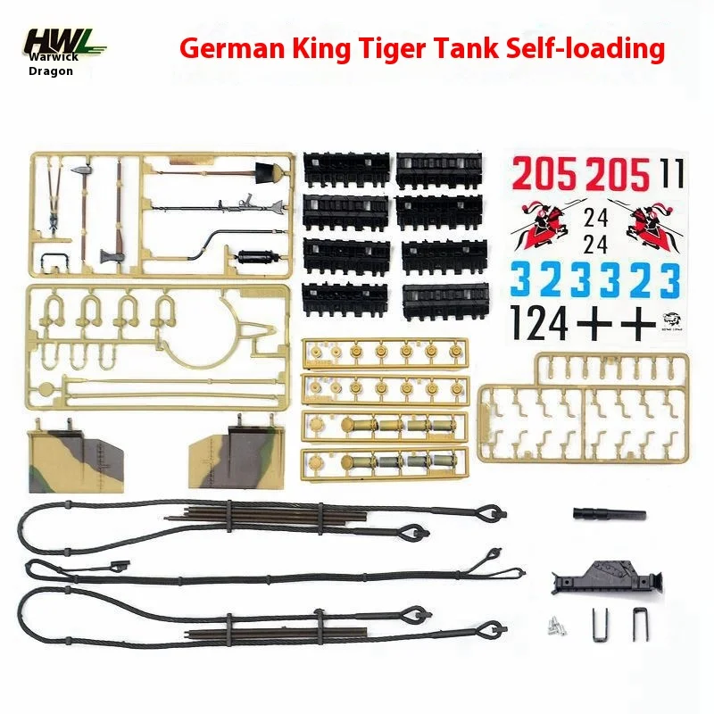 Henglong 3888a Tiger King Tank Plastic Toy Self Assembling Accessories Pack Sticker Barrier Rope Decoration Track Joint