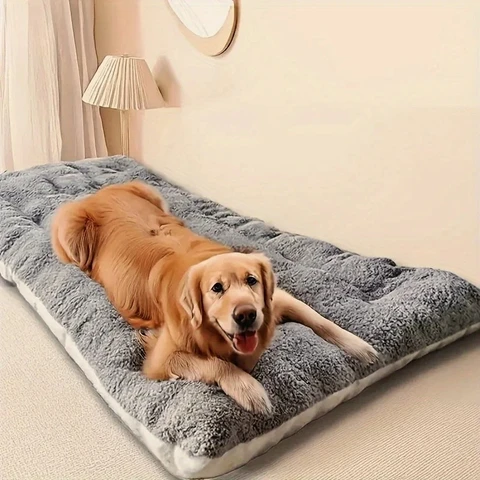 Grande cama de pelúcia para cães, sofá engrossado, super macio, poliéster, tapete para animais de estimação, caixa para cães pequenos, médios e grandes