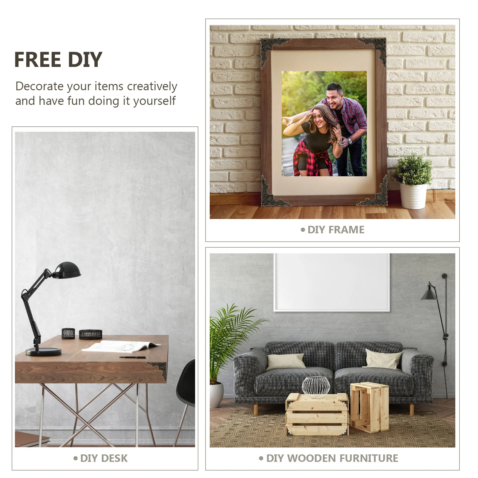 

20pcs Corner Protector Vintage Wood Box Guard Durable Rust Resistant Elegant Diy Box Accessory Wood Case Shield Corner