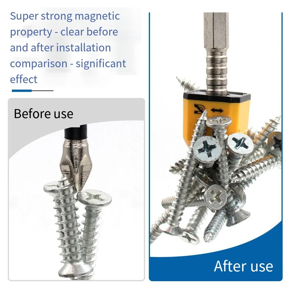 

Adjustable Magnetic Bit Holder for Screwdrivers Compatible with 4mm 5mm 6.35mm Hex Bits Lightweight Metal Plastic