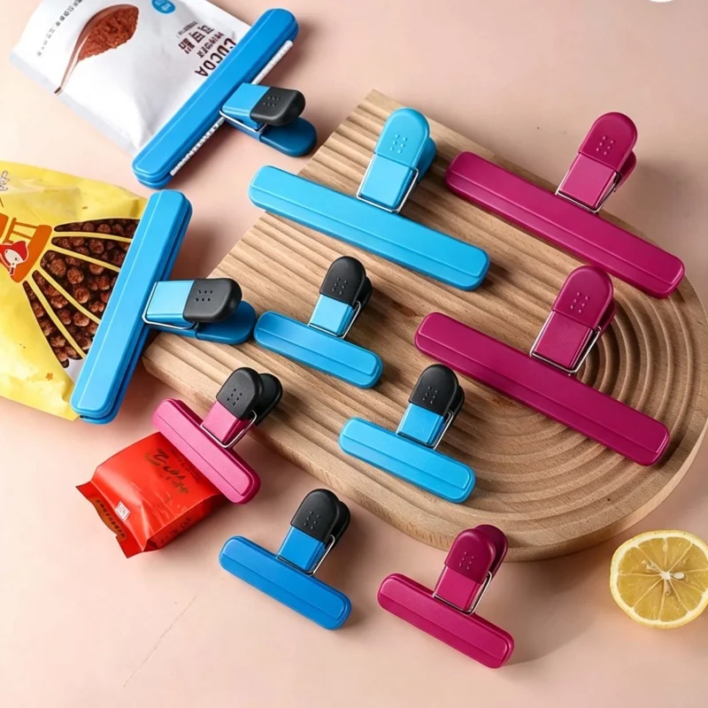 4Pcs Portable Plastic Bag Sealing Clips,Food Snack Bag Seal Clamps,Multipurpose Sealer Tools for Kitchen Storage Accessories