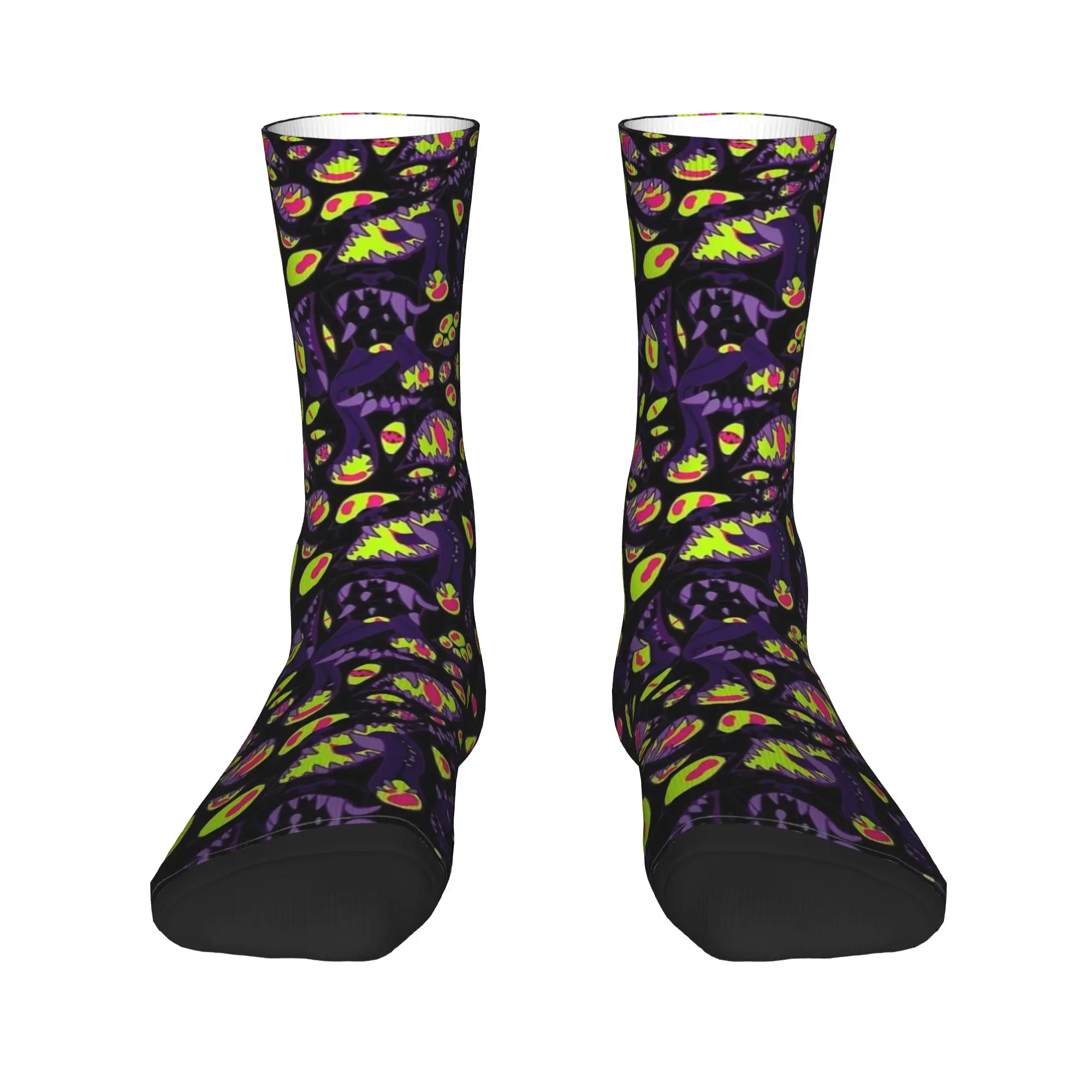 Men Socks Eyes & Teeth  Stockings Anti Sweat Soft Socks Autumn Gothic Printed Cycling Socks