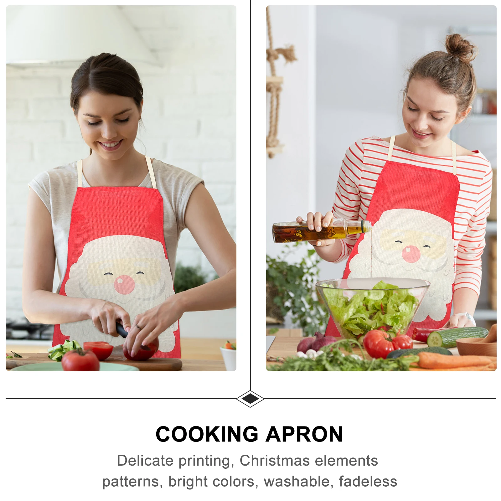 

Christmas Apron Creative Xmas Themed Costumes Clean Adorable Fabric Kitchen Lovely Women's Santa Claus Decoration