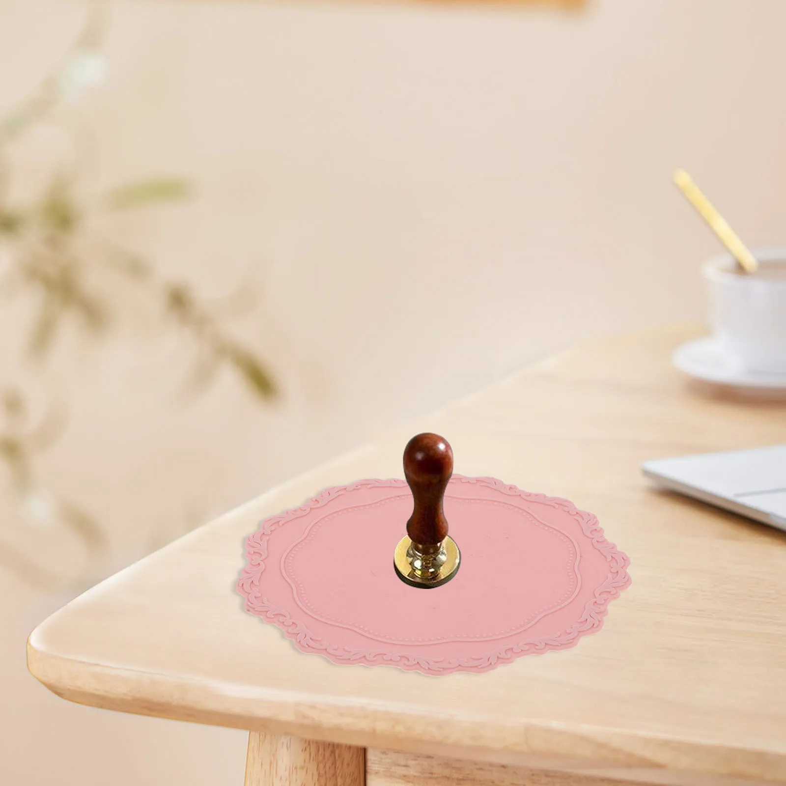 2개 프리미엄 실리콘 왁스 씰 패드 내열성 논스틱 탈형 매끄러운 표면 음료 컵 코스터 선물