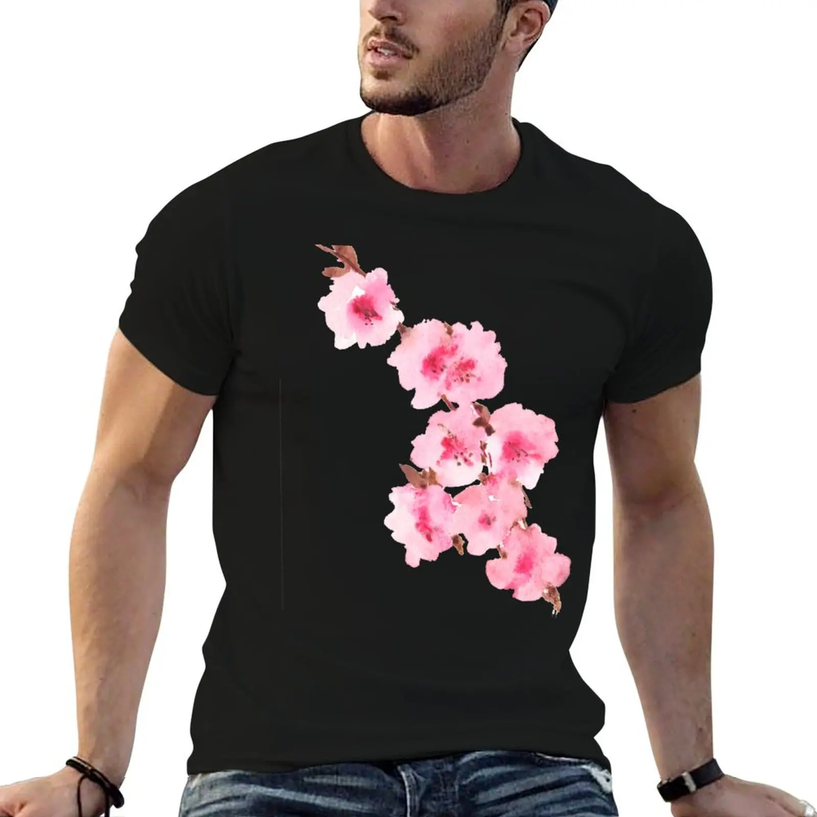 

Sakura Cherry Blossom T-Shirt man t shirt cotton high quality man t shirts for men T-Shirt