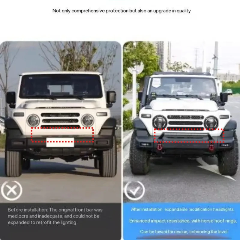 For BJ BAIC EMC 212 T01 Car Front Bumper Spotlight Bracket Scratch Resistant Daylights Steel Front Holder Protector Accessories