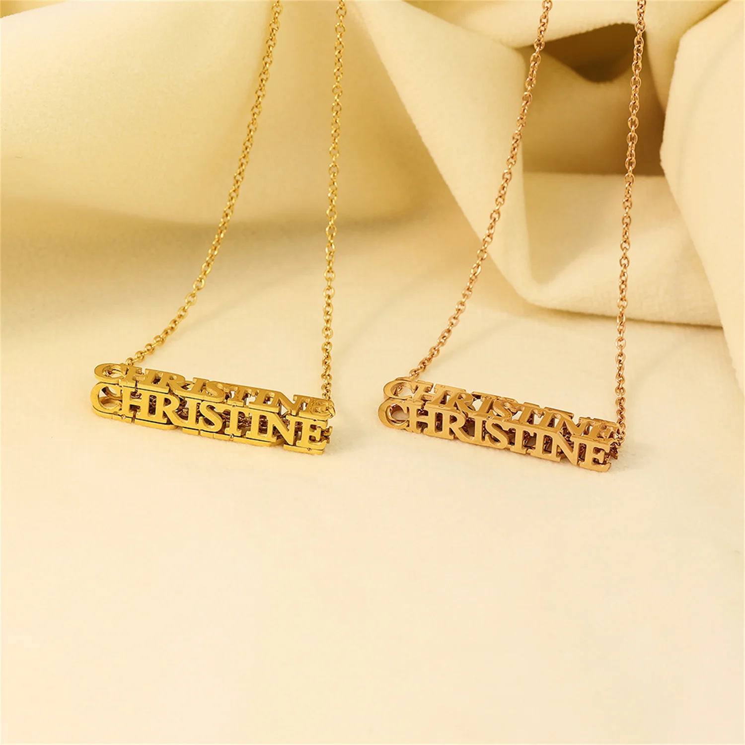 

Personalise DIY Letter Pendant 3D Name Necklace Female Necklaces Best Friend Couple Three-Dimensional Necklace Gift for Girl