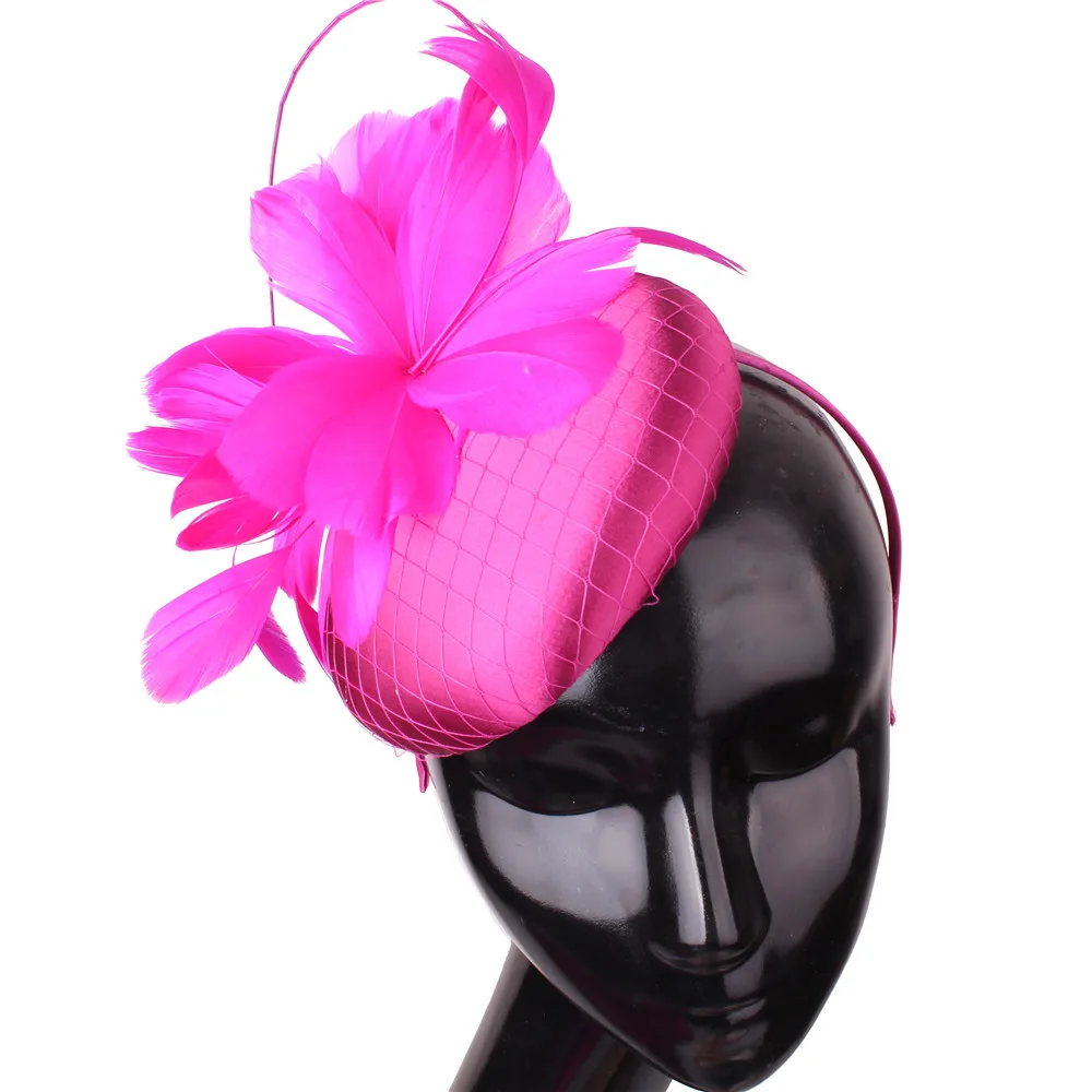 Ladies Women Wedding Fascinator Hat Evening Party Mesh Headband Flower Hat Fascinator Caps Church Hair Accessories Headband