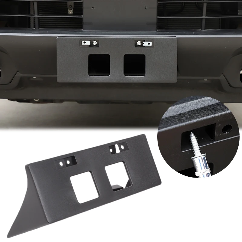 

For Nissan Frontier 2022-2024 ABS black car front bumper license plate bracket car modification accessories OE: 962109BU0A