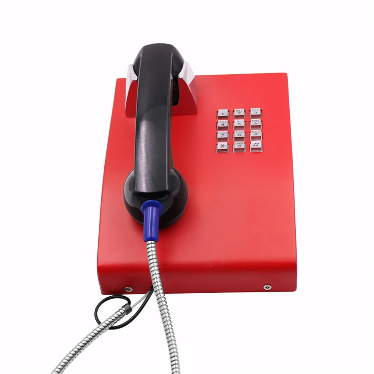 JR206-FK Industrial Corded Vandal Resistant Telephone IP65 Waterproof Full Duplex Public Landline Wire Bank Telecommunication