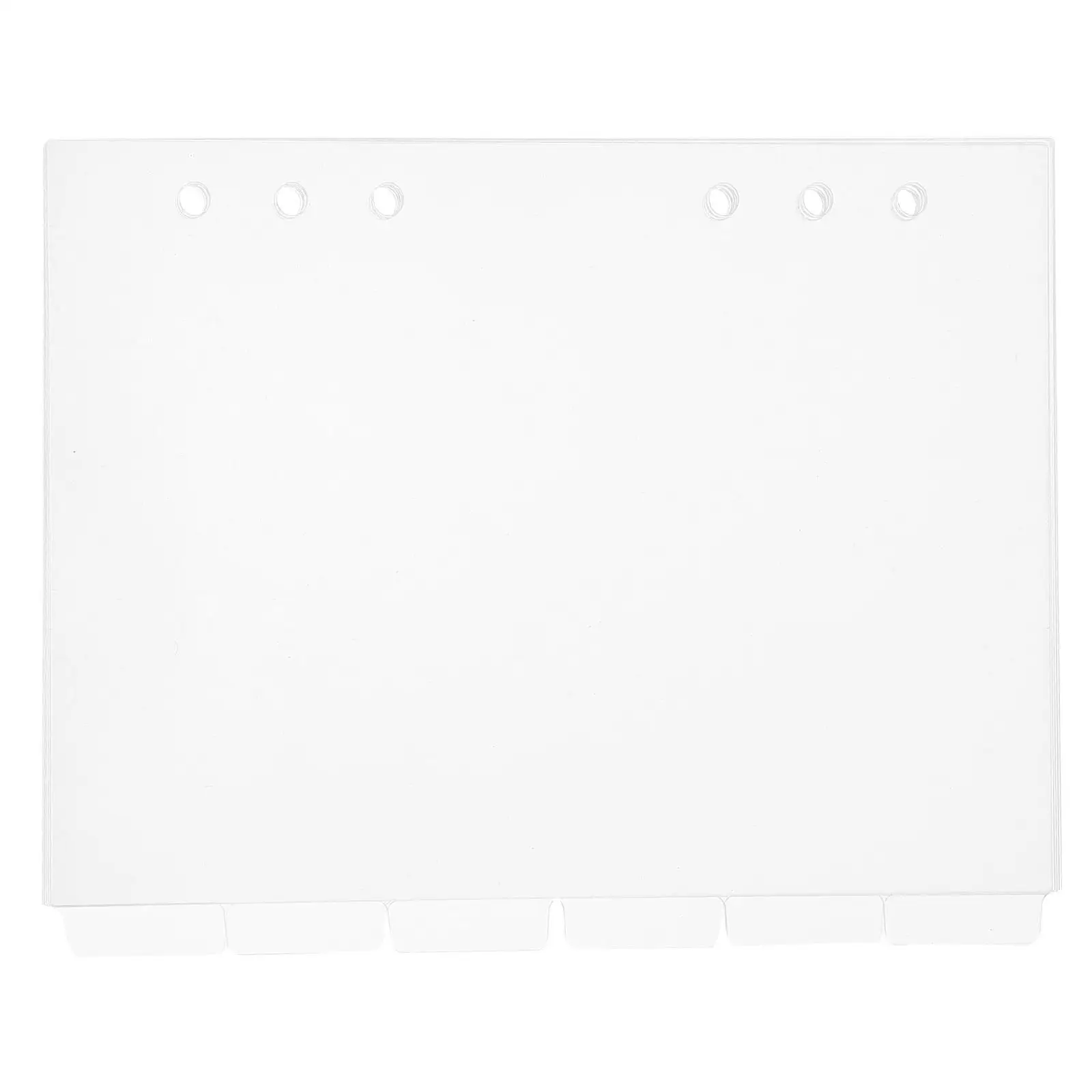 

6pcs Acrylic Divider Pages A5 Binder Tabs Refillable Six Hole Subject Dividers Notebook Folders Document Organizers